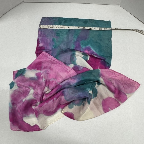 S Atkins-Moran Vintage Signed Handmade‎ Dyed Scarf - Size 71" x 14" - In Bag. - Picture 6 of 10